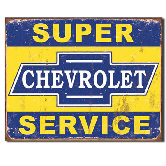 Nostalgia Signs Super Chevrolet Service Weathered Metal Sign 41cm x 32cm