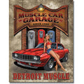 Nostalgia Signs Muscle Car Garage. Detroit Muscle Since 1969 Metal Sign