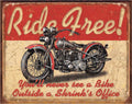 Nostalgia Signs Ride Free You'll Never See a Bike Metal Sign Reproduction 41cm