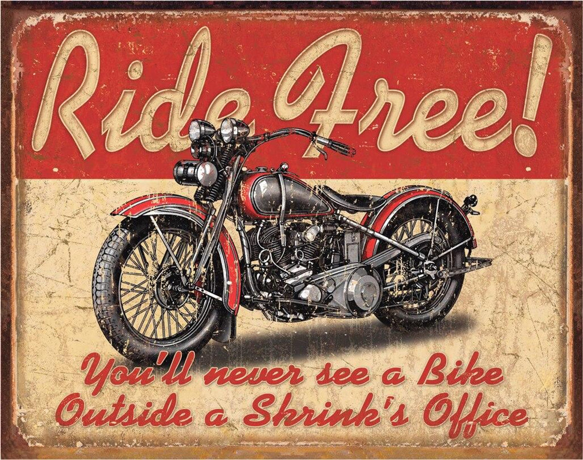 Nostalgia Signs Ride Free You'll Never See a Bike Metal Sign Reproduction 41cm