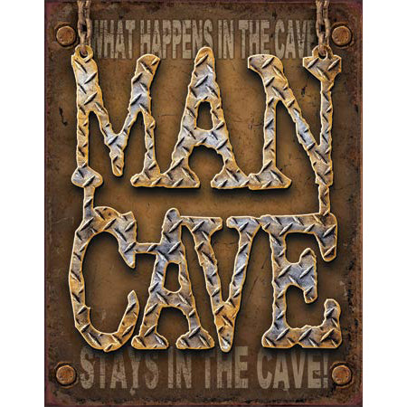 Nostalgia Signs Man Cave What Happens In The Man Cave Metal Sign Reproduction