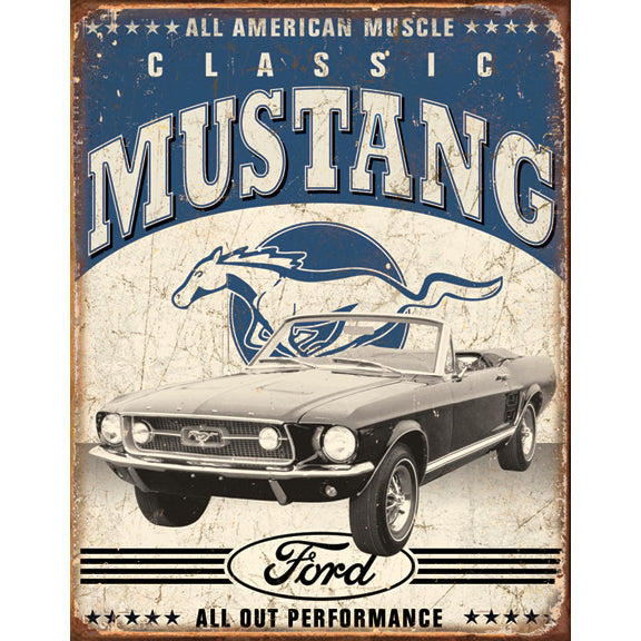 Nostalgia Signs Ford Classic Mustang Metal Sign Reproduction 32cm x 41cm