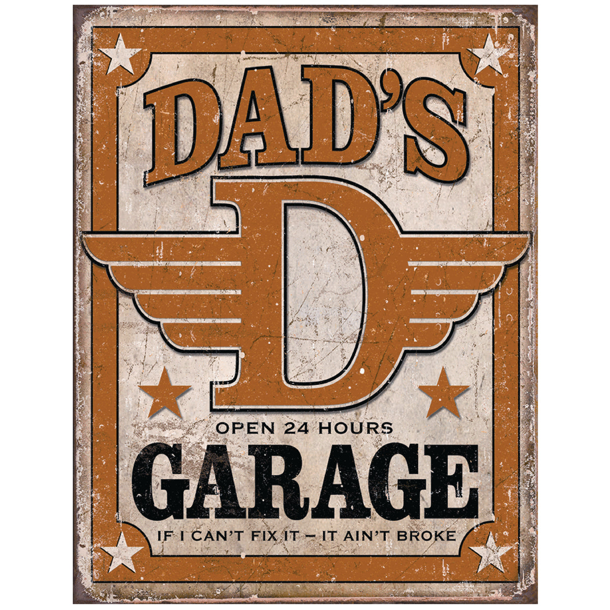 Nostalgia Signs Dads Garage Open 24 Hours If I Can't Fix It Metal Sign