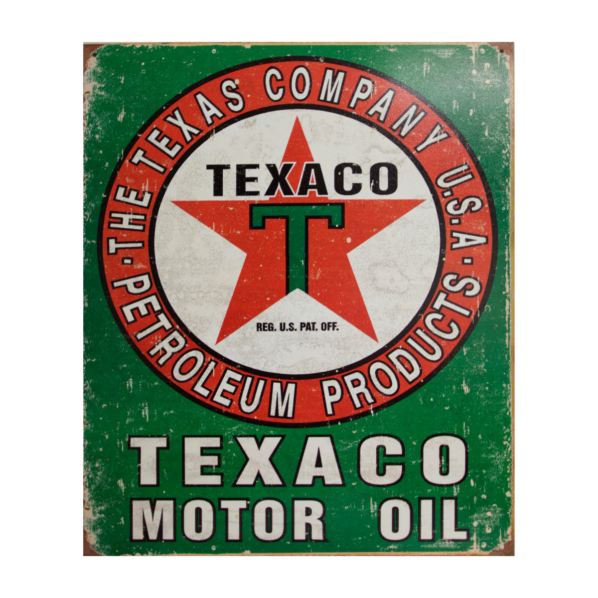 Nostalgia Signs Texaco Motor Oil Weathered Metal Sign Reproduction 32cm x 41cm