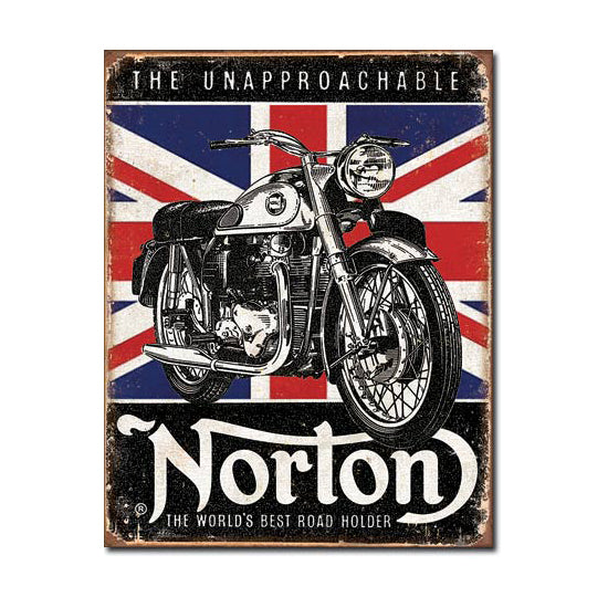 Nostalgia Signs Norton The Worlds Best Road Holder Metal Sign Reproduction 32cm