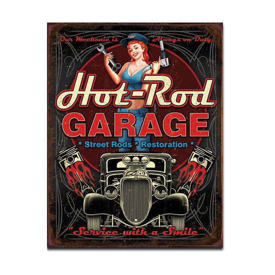 Nostalgia Signs Hot Rod Garage Street Rods Restoration Metal Sign Reproduction