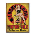 Nostalgia Signs Lady Luck Motor Oils Authorized Dealer Metal Sign Reproduction