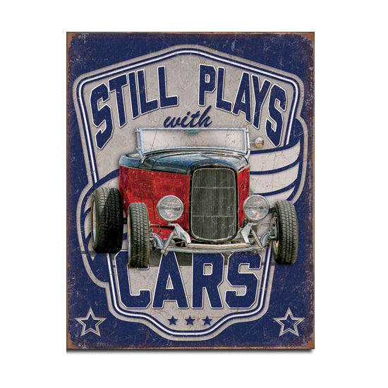 Nostalgia Signs Still Playing with Cars Metal Sign Reproduction 41cm x 32cm