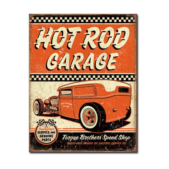 Nostalgia Signs Hot Rod Garage Torque Brothers Speed Shop Metal Sign