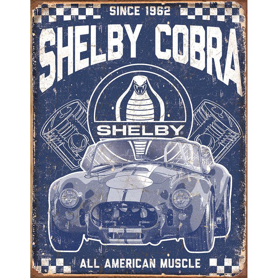 Nostalgia Signs Shelby Cobra Metal Sign Reproduction 32cm x 41cm
