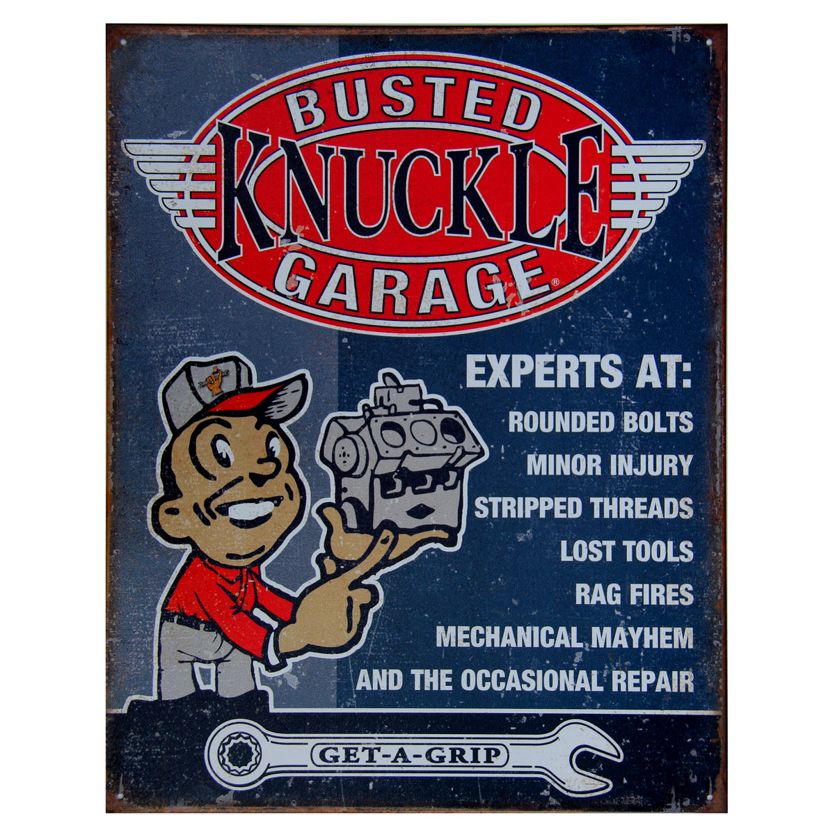Nostalgia Signs Busted Knuckle Garage Experts at. Metal Sign 32cm x 41cm