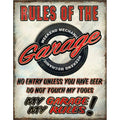 Nostalgia Signs Rules of the Garage Metal Sign Reproduction 32cm x 41cm