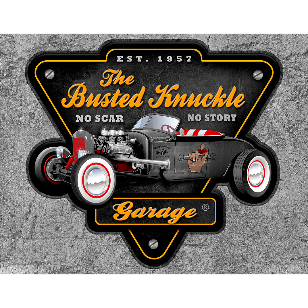 Nostalgia Signs Busted Knuckle Garage Metal Sign Reproduction 41cm x 32cm