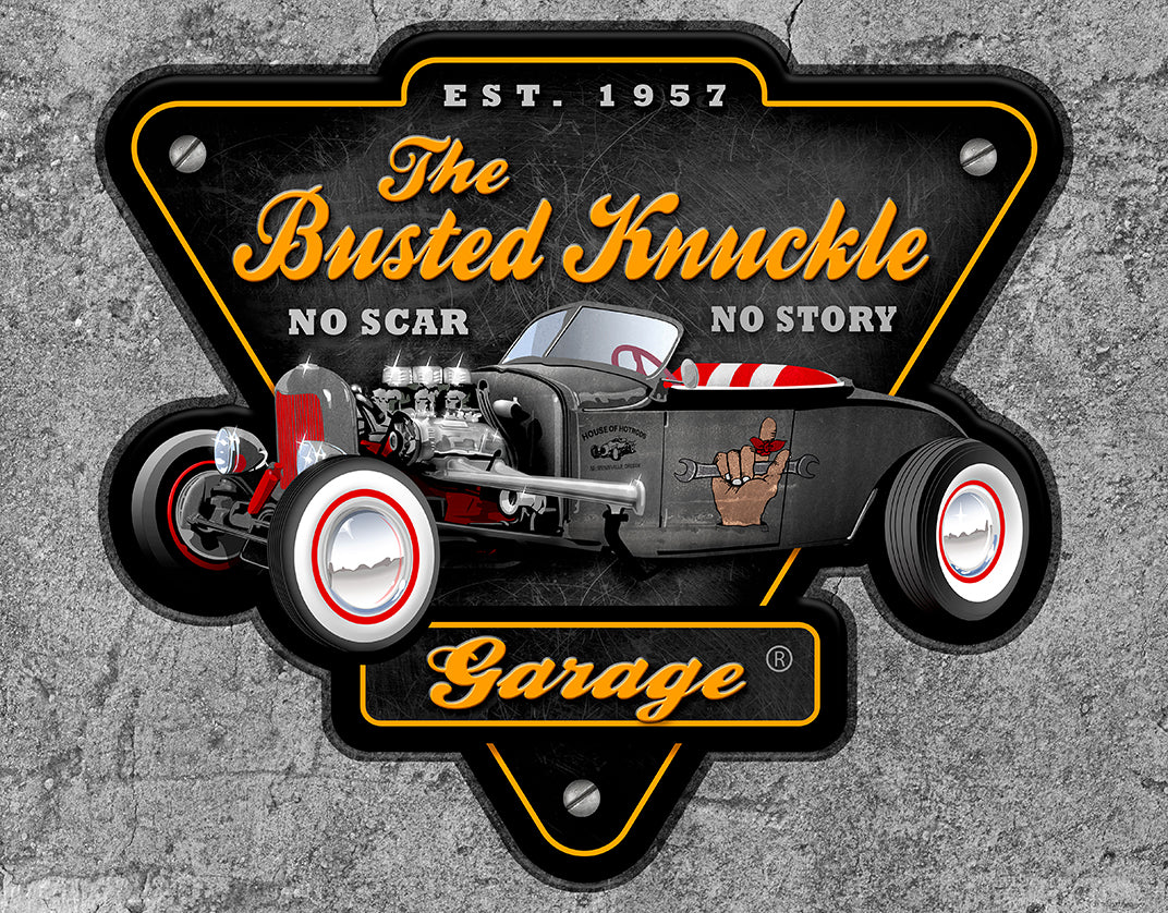 Nostalgia Signs Busted Knuckle Garage Metal Sign Reproduction 41cm x 32cm