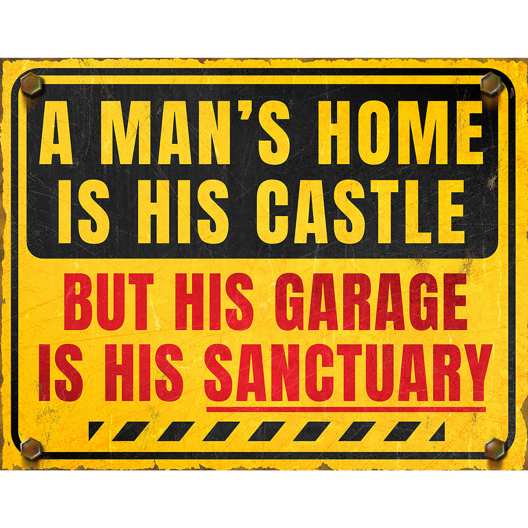 Nostalgia Signs A Mans Home Is His Castle Metal Sign Reproduction 41cm x 32cm