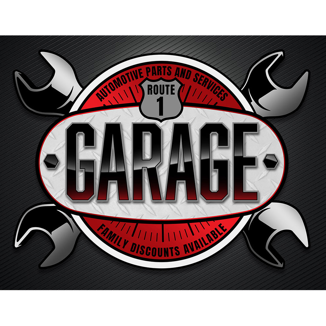 Nostalgia Signs Garage Metal Sign Reproduction 41cm x 32cm