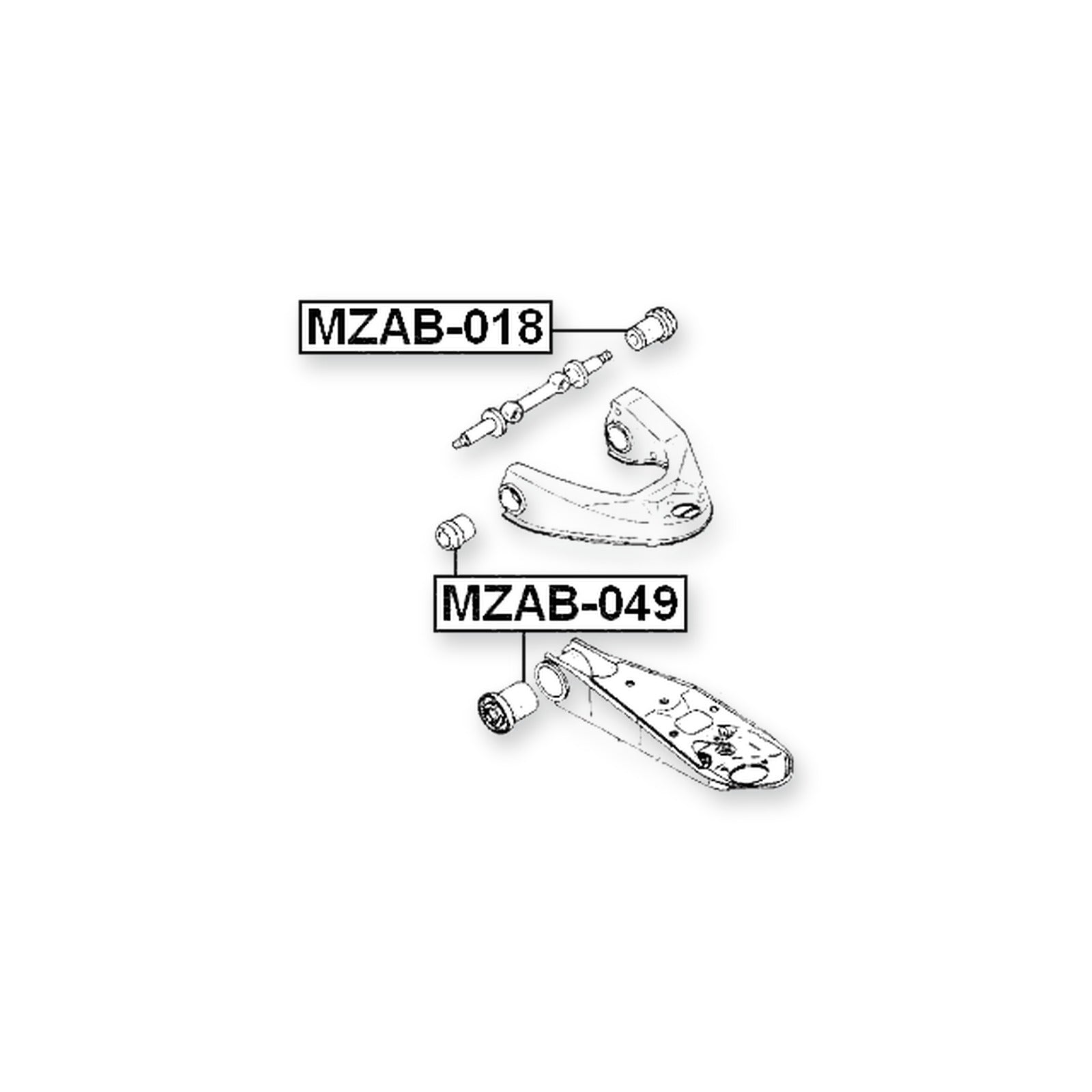 Mazda Bongo Buronyi D2 Front Upper Bushing, Control Arm