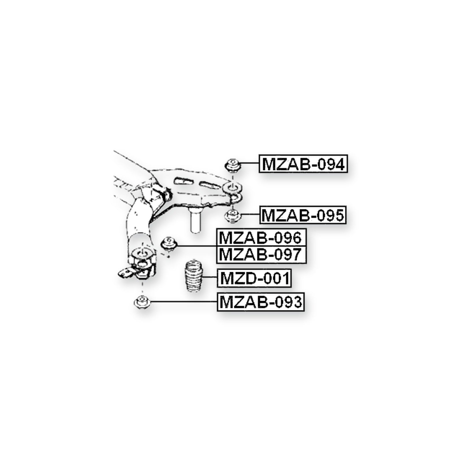 Mazda 6 Wagon Front Right Crossmember Bushing