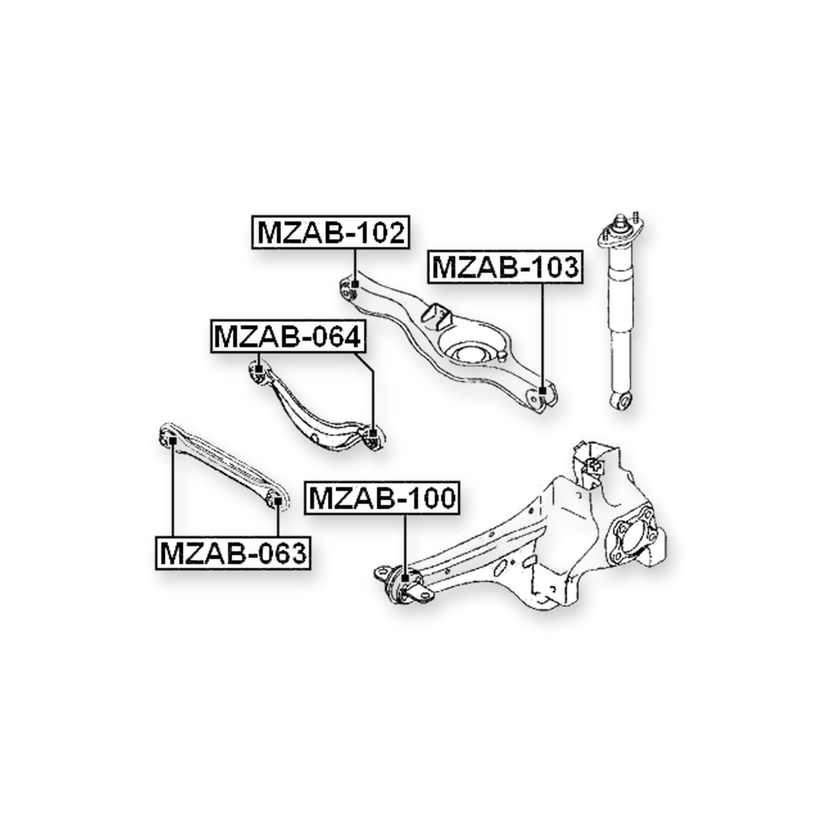 Ford C-Max Rear Inner Rod Bushing