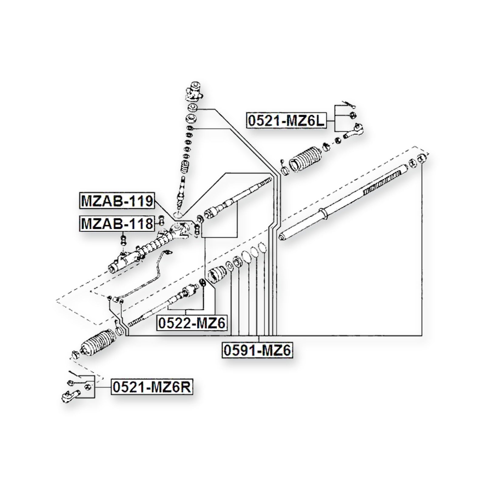 Mazda 6 Wagon Steering Rack Bushing