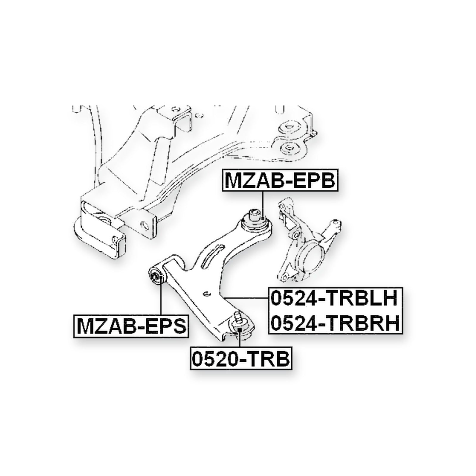 Mercury Mariner Hybrid M6 Front Lower Bushing, Control Arm
