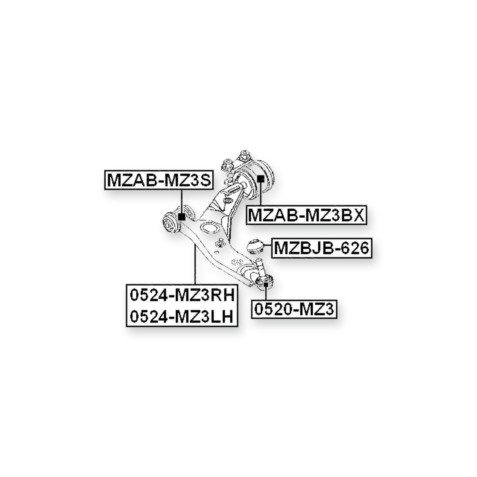 Ford C-Max Front Lower Bushing Without Bracket, Control Arm