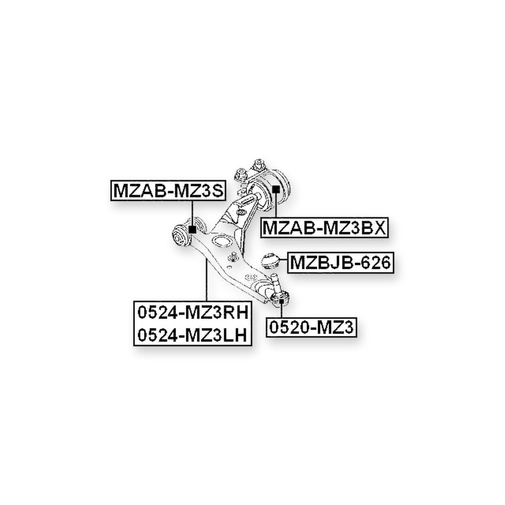 Volvo C30 Front Lower Bushing Without Bracket, Control Arm