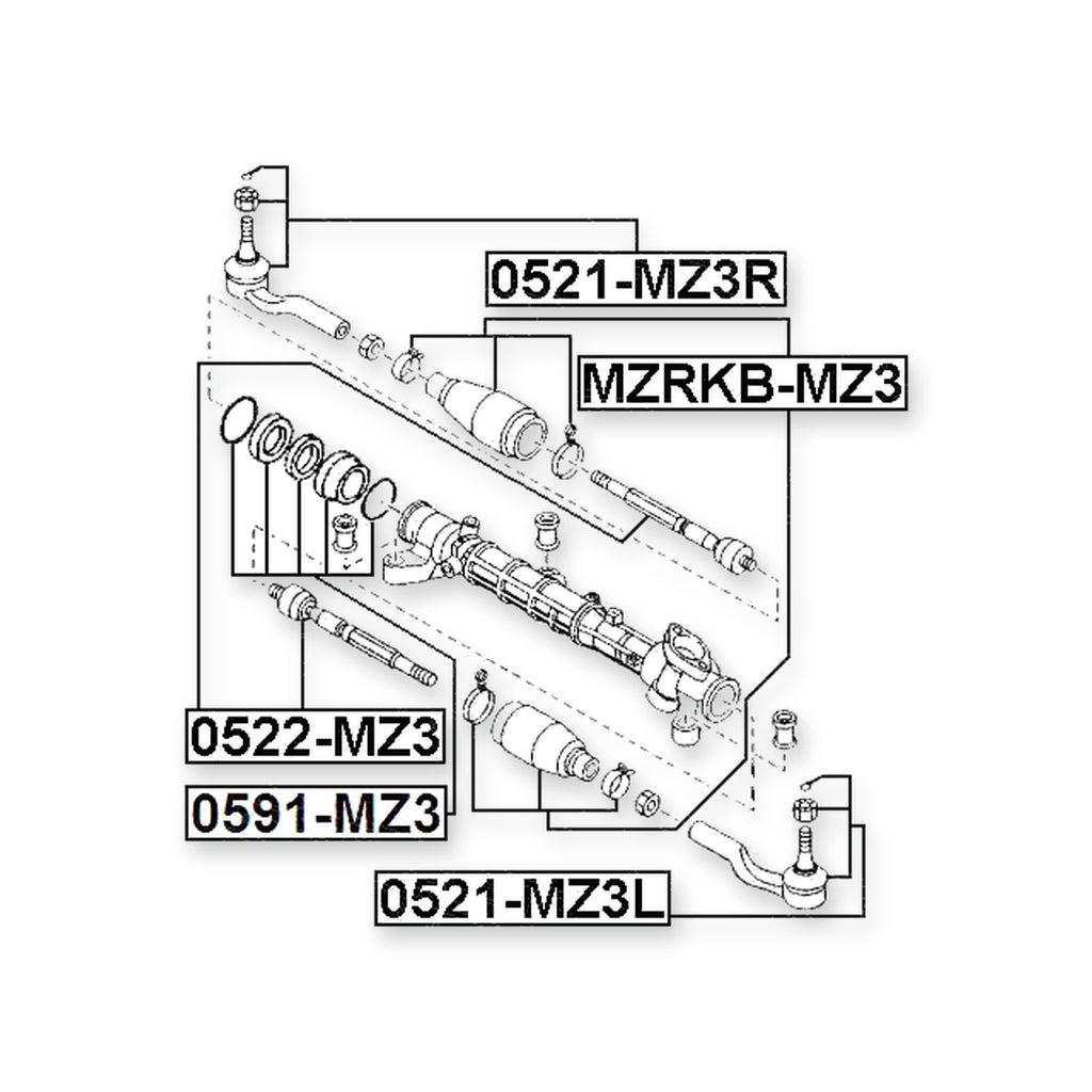 Mazda Axela Sedan & Sport Front Steering Gear Boot