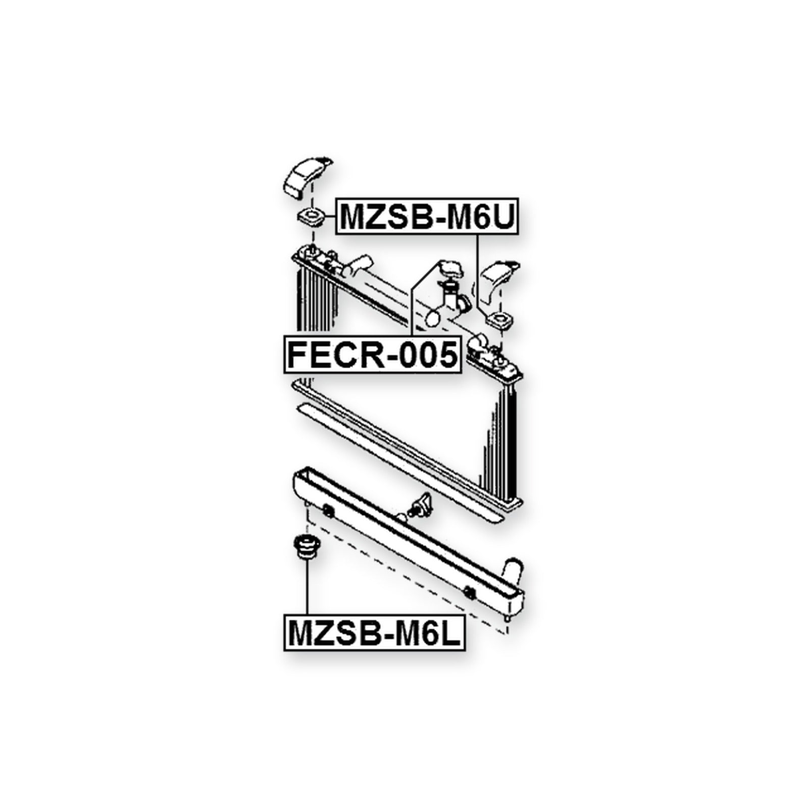Mazda 6 Wagon Mount Rubber Radiator