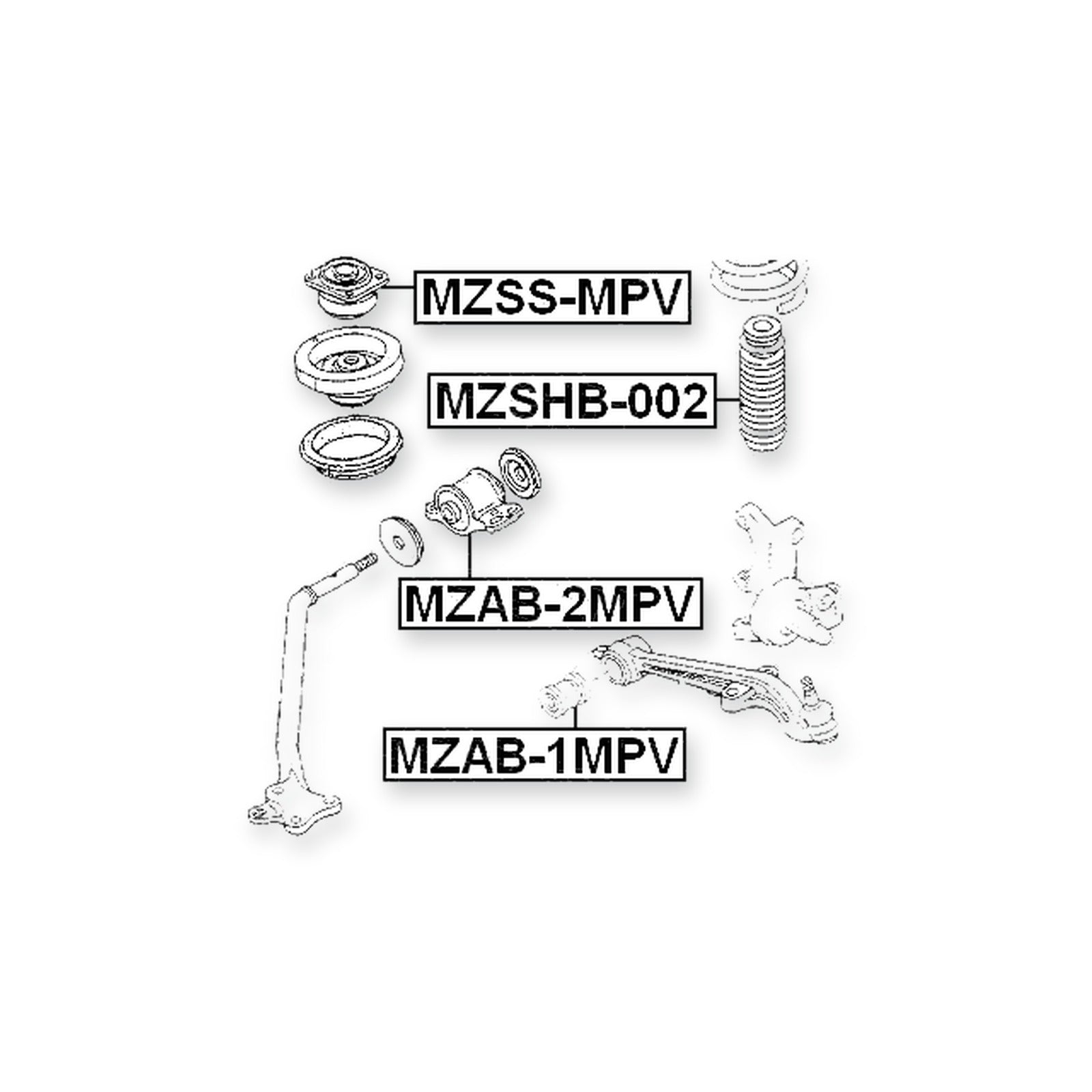 Mazda Mpv Lv Front Shock Absorber Boot