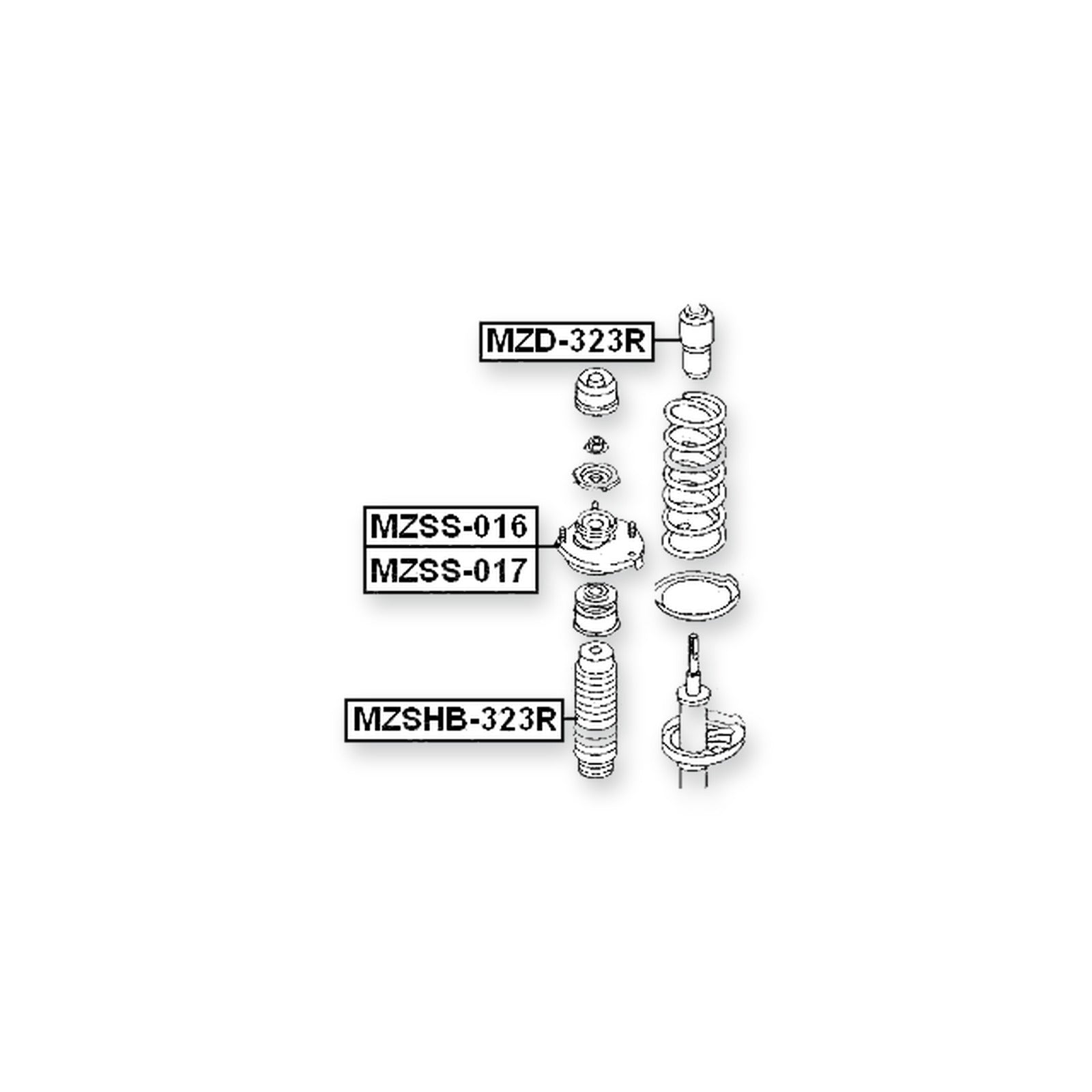 Mazda 323 Bj Rear Left Shock Absorber Mounting