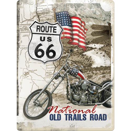 Nostalgic Art Route 66 National Old Trails Road 3D Metal Reproduction Sign 30cm