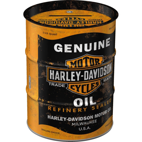 Nostalgic Art Money Box Oil Can - Harley Davidson Genuine Oil
