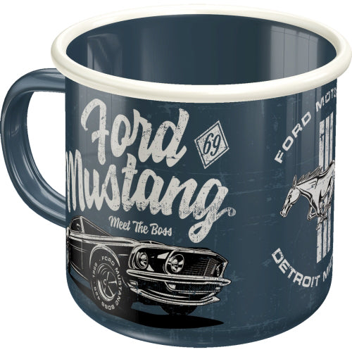 Nostalgic Art 360ml Enamel Mug Ford Mustang The Boss