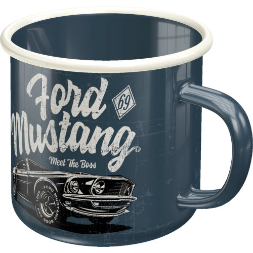 Nostalgic Art 360ml Enamel Mug Ford Mustang The Boss