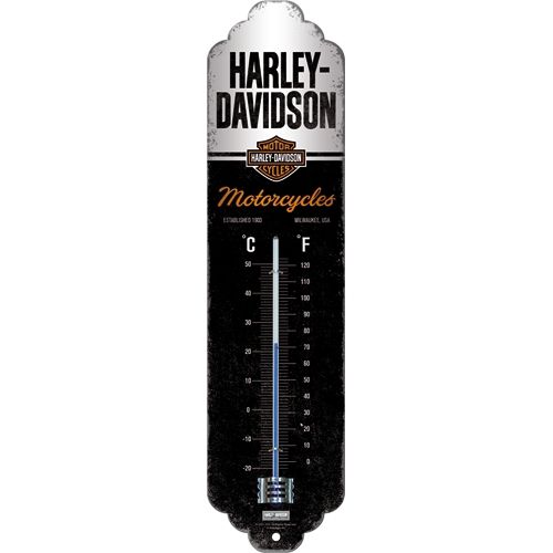 Nostalgic Art Thermometer Harley Davidson Motorcycles C⁰+F⁰ 6.5cm x 28cm In