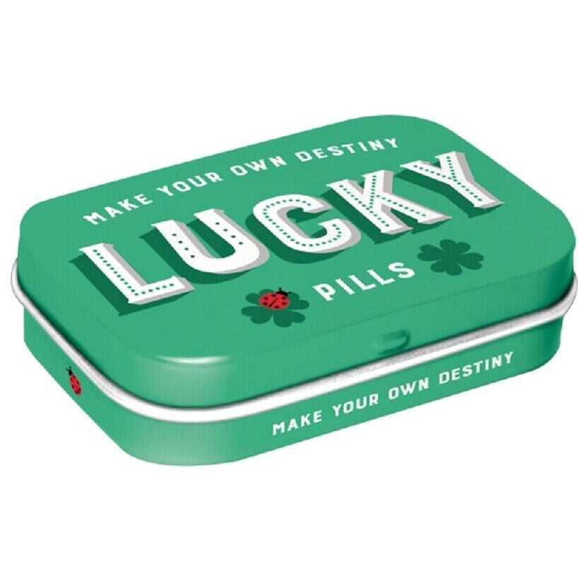 Nostalgic Art MintBox: Lucky Pills Size:4x6 x1.6cm sugar free mints 34gm