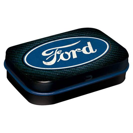 Nostalgic Art MintBox: Ford Blue Shine Size:4x6 x1.6cm sugar free mints 34gm
