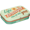 Nostalgic Art MintBox: Life is Beautiful Size:4x6 x1.6cm sugar free mints 34gm