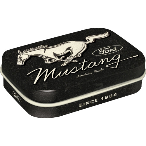 Nostalgic Art MintBox: Ford Mustang Black Size:4x6 x1.6cm sugar free mints 34gm