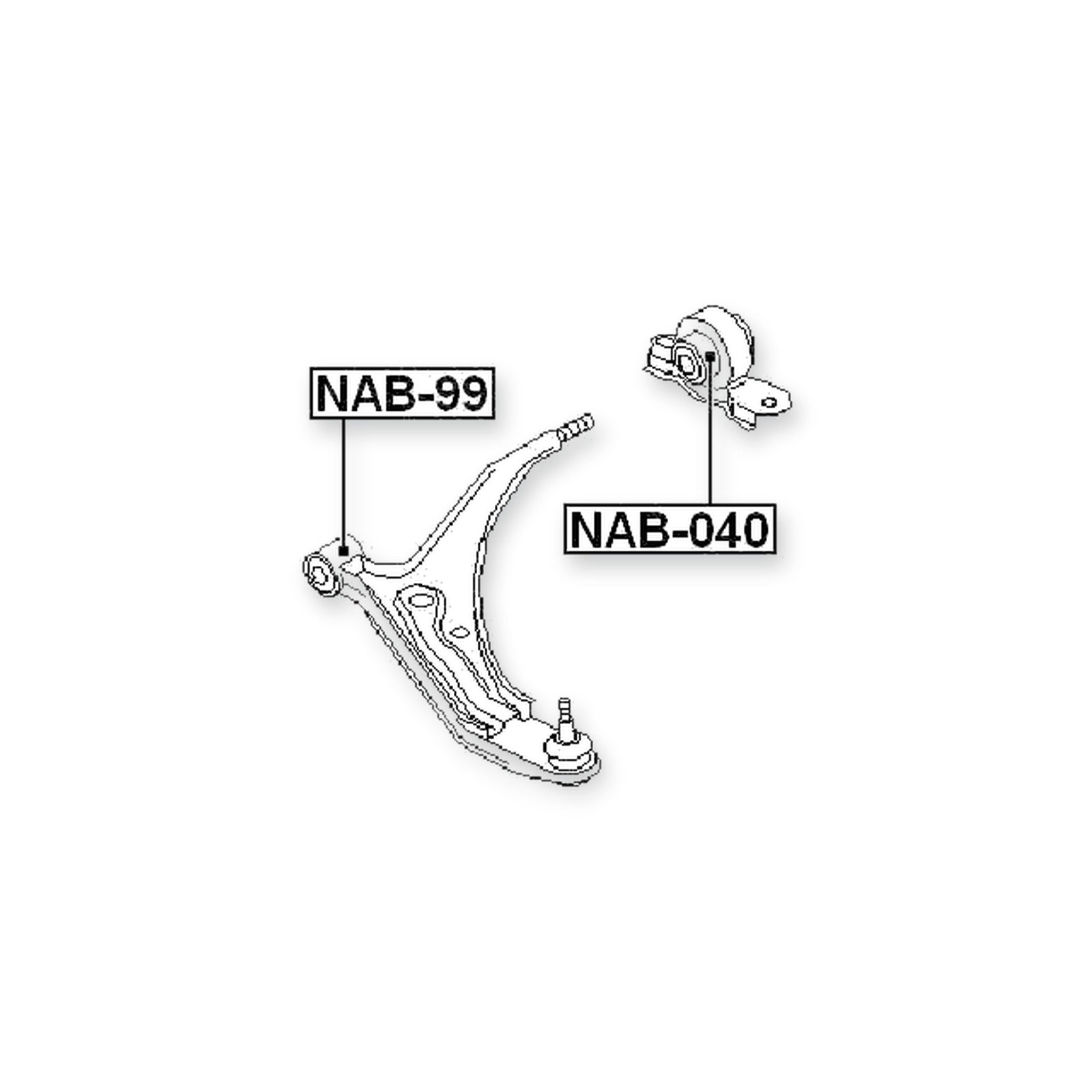 Nissan Bluebird U11 Front Lower Bushing Without Bracket, Control Arm (Hydro)