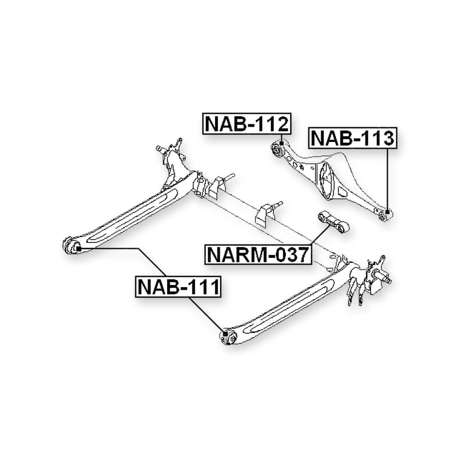 Nissan Primera P12 Rear Left Bushing, Crossmember Lateral Link