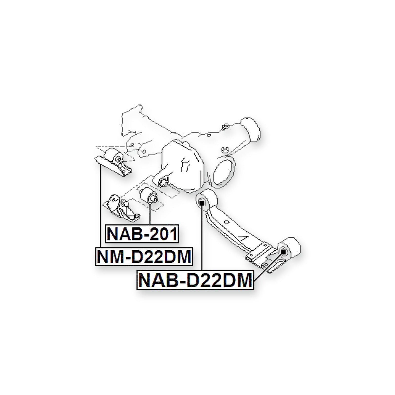Nissan Datsun D21 Front Differential Bushing