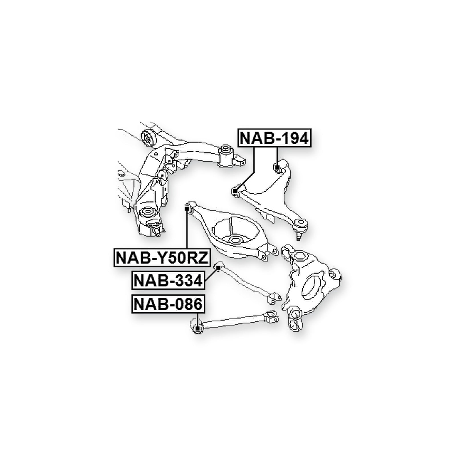 Infiniti M35/45 Y50 Rear Transverse Rod Bushing