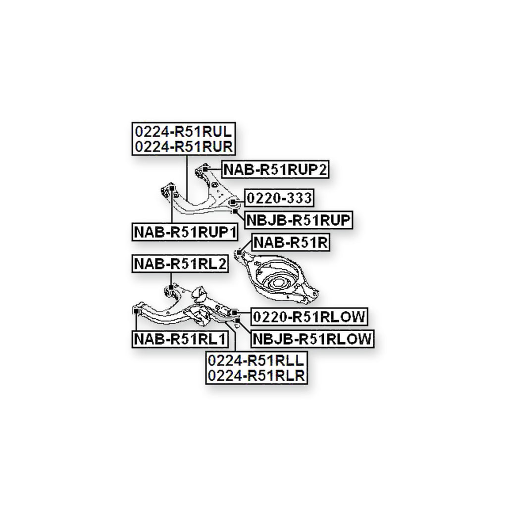 Nissan Pathfinder R51M Rear Upper Bushing, Control Arm