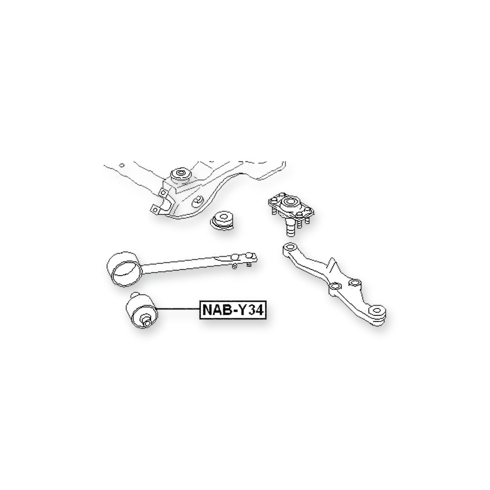 Nissan Cedric Y33 Front Lower Torsion Bar Bushing (Hydro)