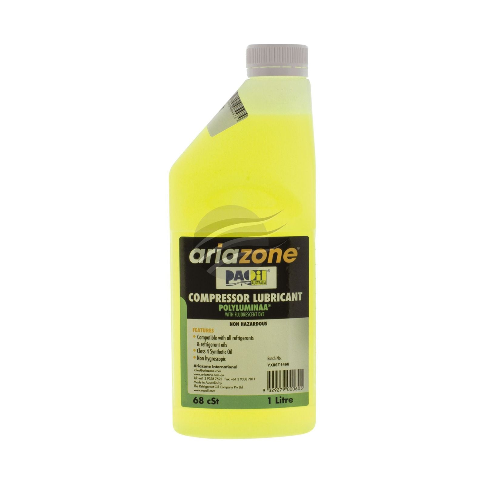 ARIAZONE Oil Polyluminaa With DYE 68 Grade R134a, R1234YF Hybrid 1L