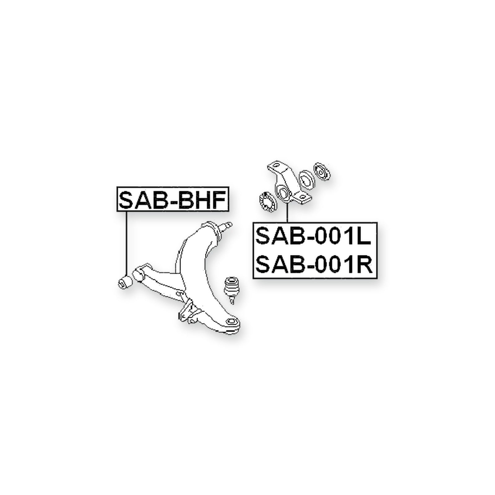 Subaru Baja B12 Front Right Bushing, Control Arm (Hydro)