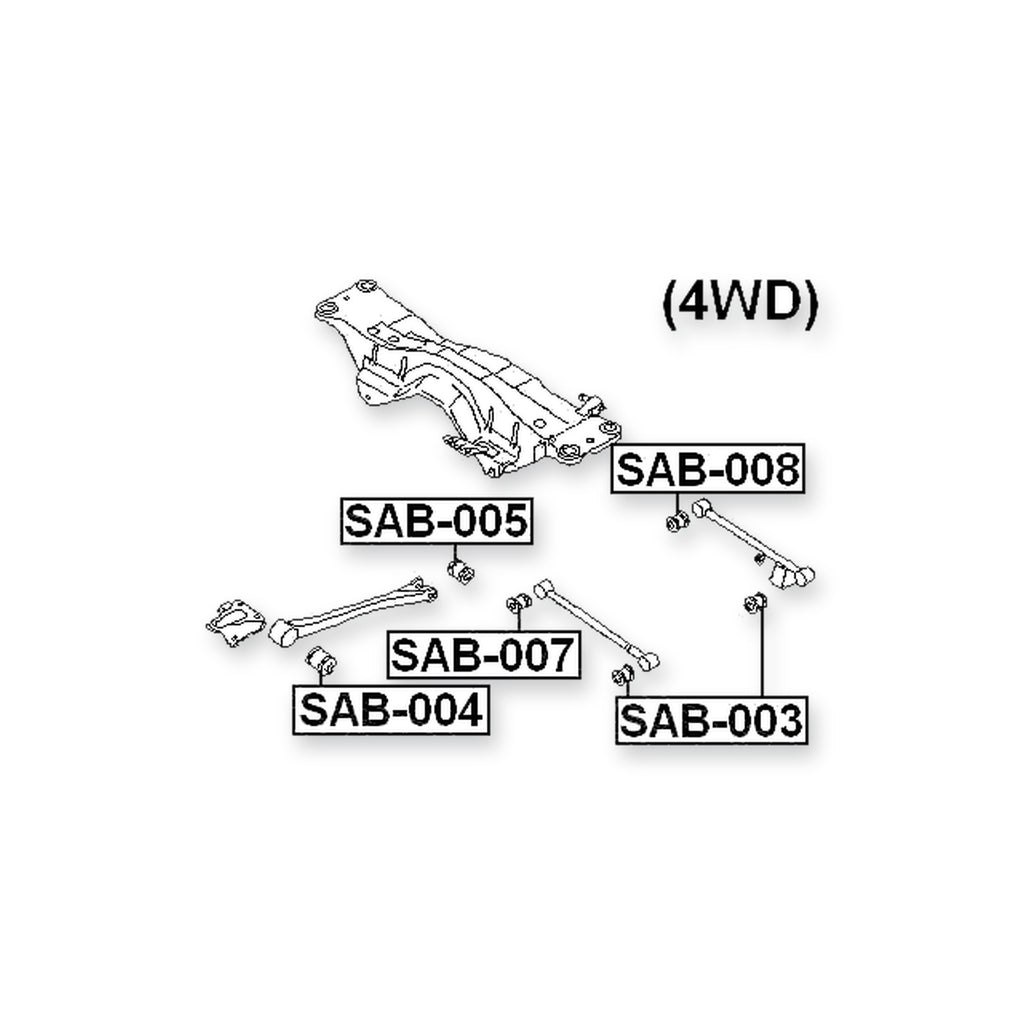 Subaru Forester S10 Rear Inner Bushing, Transverse Arm