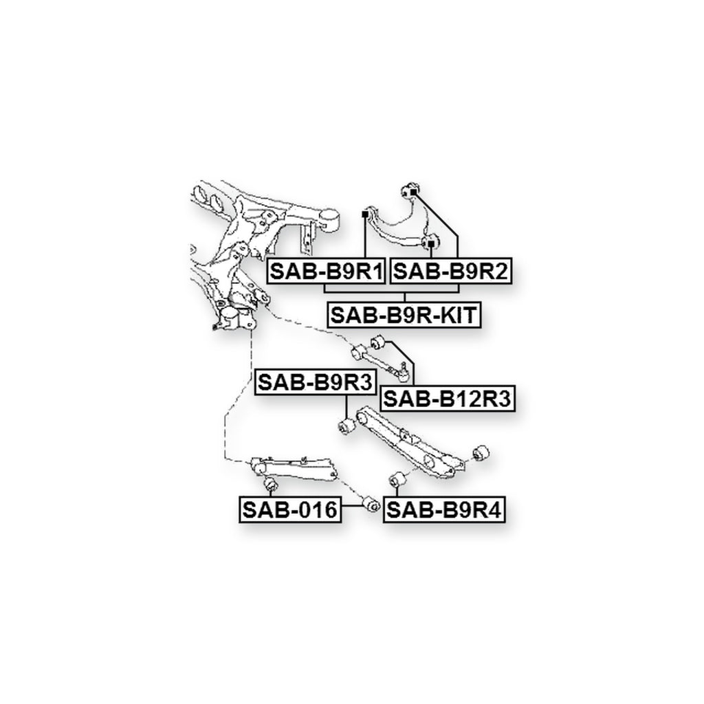 Subaru Forester S12 Rear Upper Bushing Kit, Control Arm